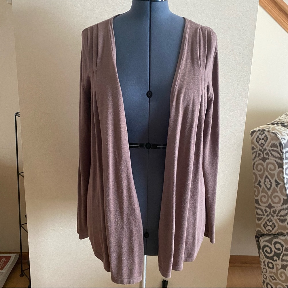 Willow Bay Women’s Tan Open-Front Long-Sleeved Cardigan Sweater, size L (14-16)